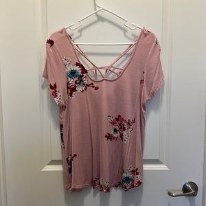 Pink top with flowers